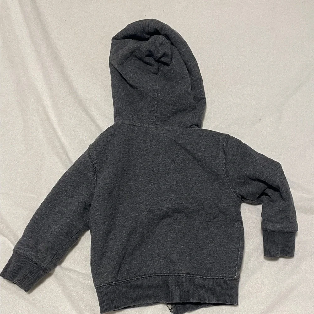GAP Kids Charcoal Hoodie with Red and Blue Letters